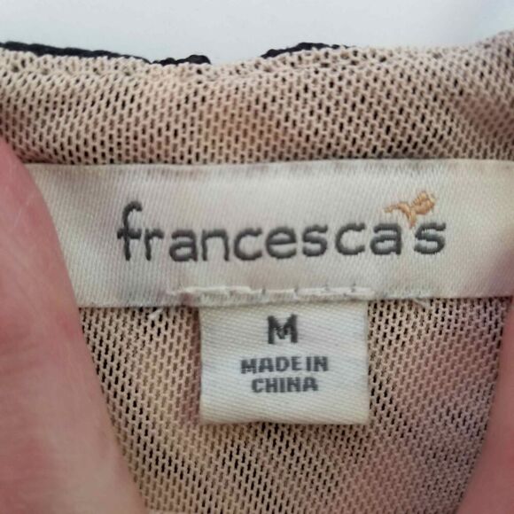 Francesca's Spaghetti Strap Crochet Lace Sheer Little Black Dress Mini - Picture 10 of 11